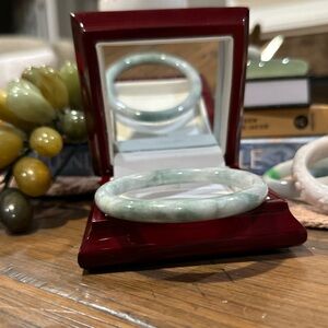 Thin Burmese Jadeite Jade Bangle - Stackable!